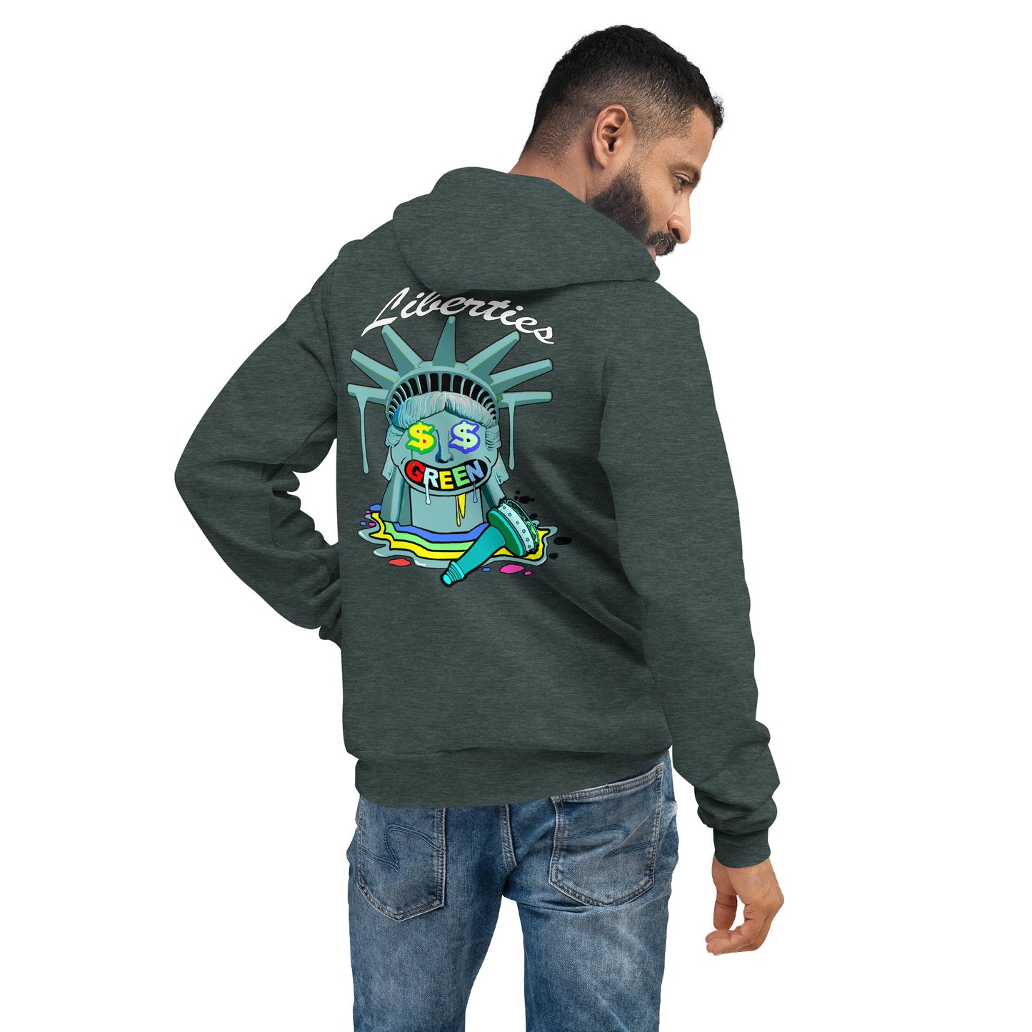 Liberty's Green Unisex hoodie by Icy Martian's