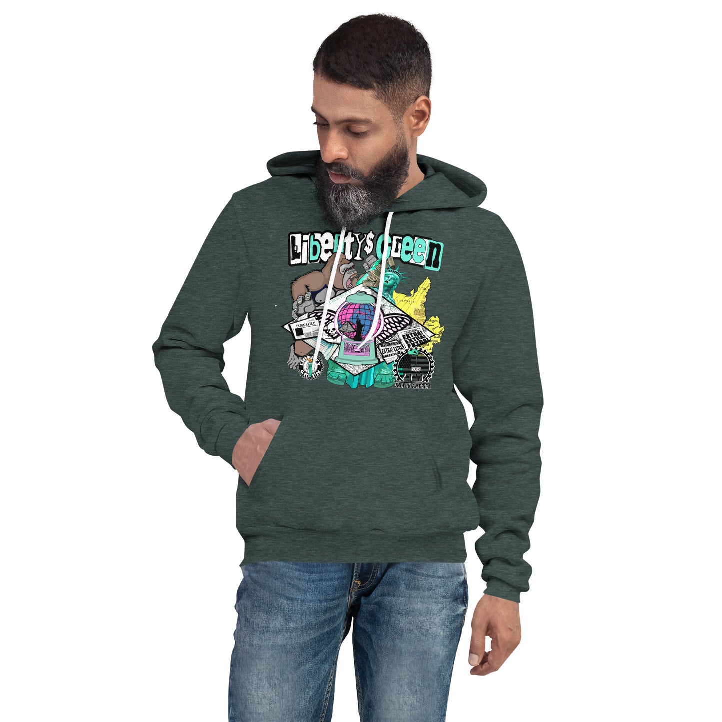 Liberty's Green Unisex hoodie by Icy Martian's