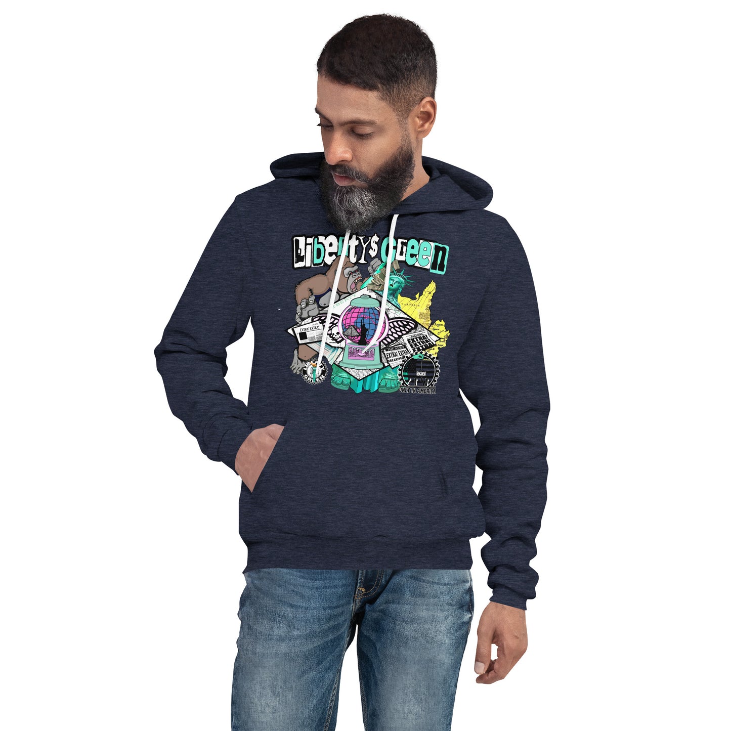 Liberty's Green Unisex hoodie by Icy Martian's