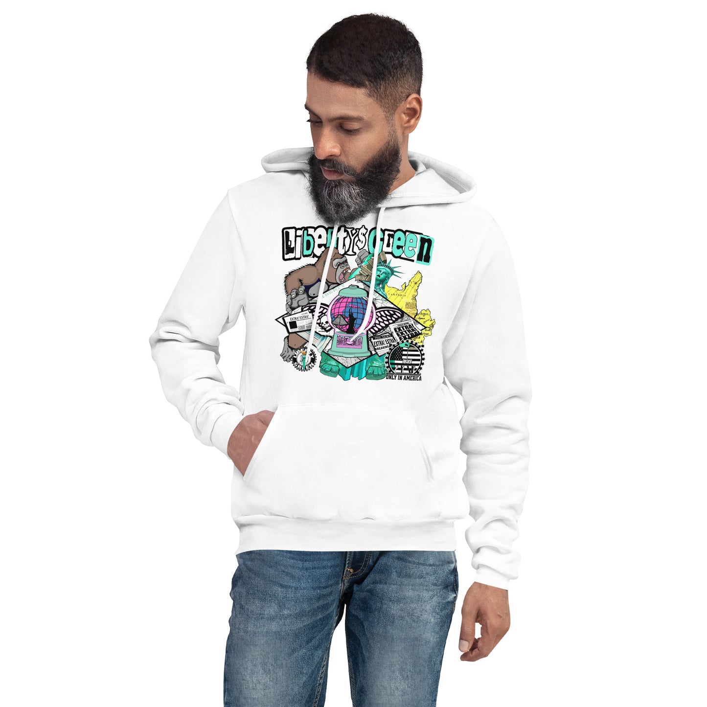 Liberty's Green Unisex hoodie by Icy Martian's