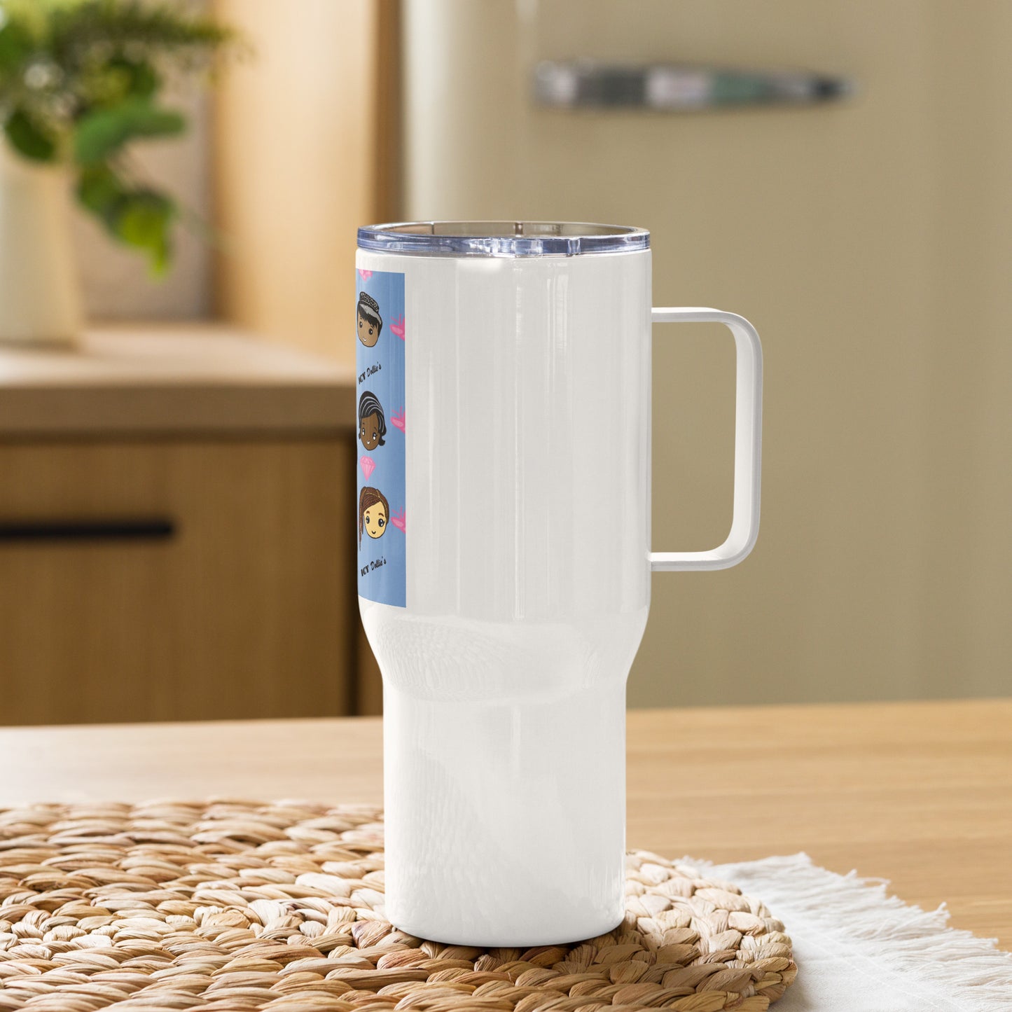 ICY Dollie's Travel mug with a handle