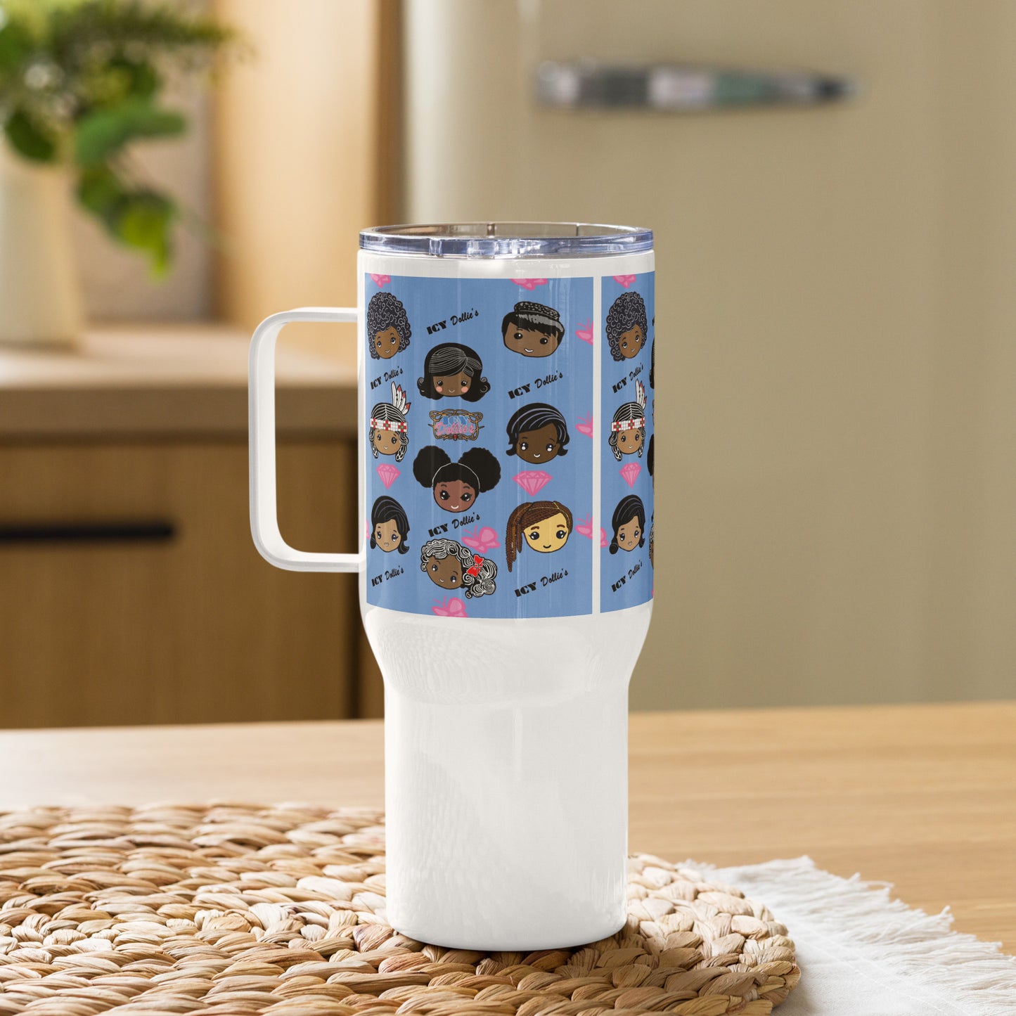 ICY Dollie's Travel mug with a handle