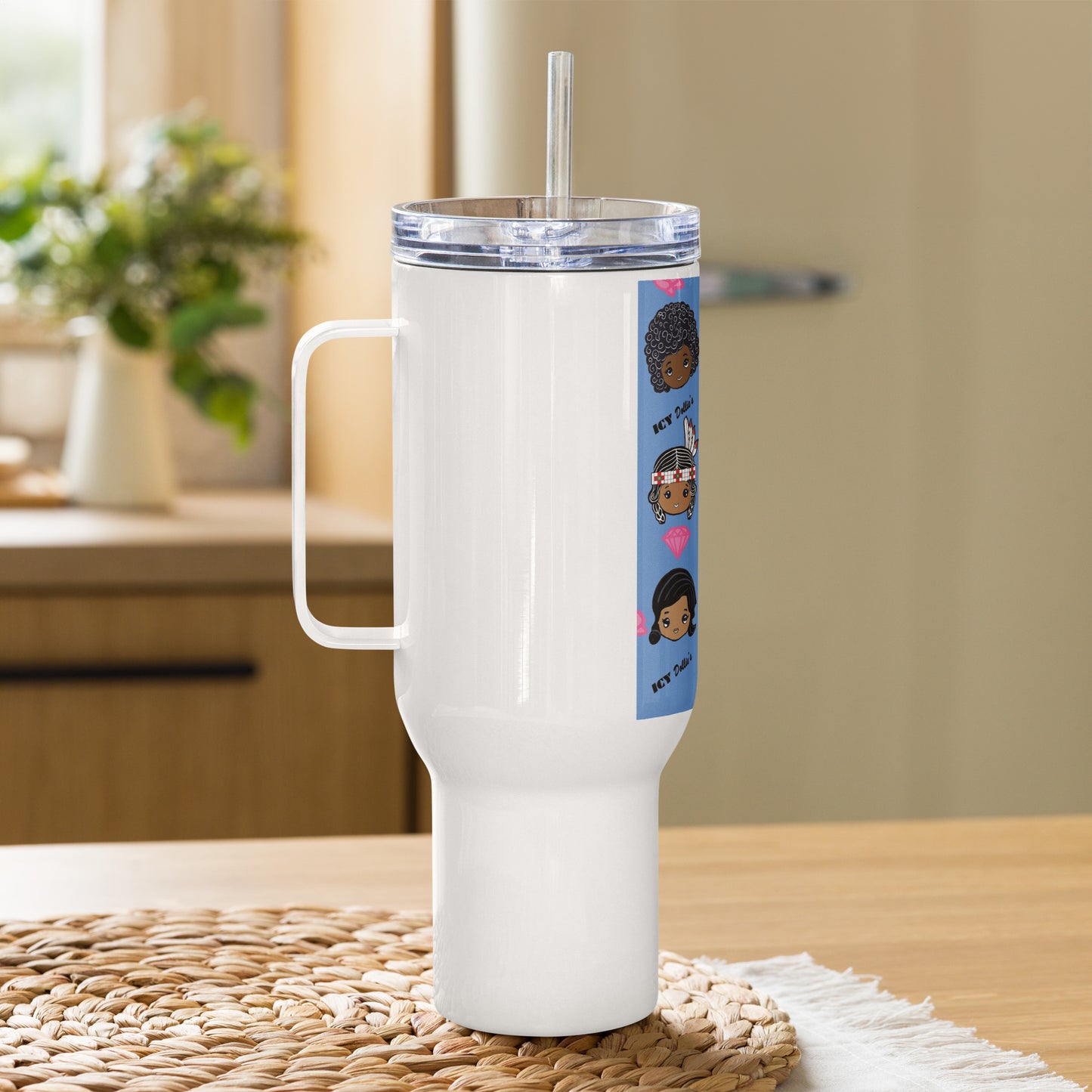 ICY Dollie's Travel mug with a handle