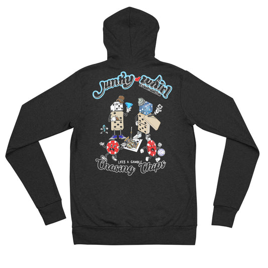 Junky Whirl Chasing Chips Unisex zip hoodie by Icy Martians